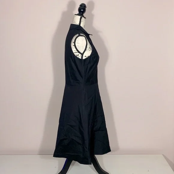 Theory Black Sleeveless Collared Black Mini Dress 2 - Picture 5 of 7